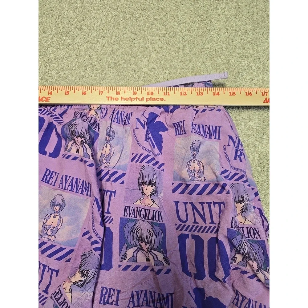 Evangelion Eva Unit-00 Purple Button-Down‎ Shirt Rei Ayanami Atsuko Swim Trunks